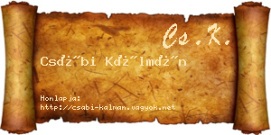 Csábi Kálmán névjegykártya