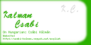 kalman csabi business card